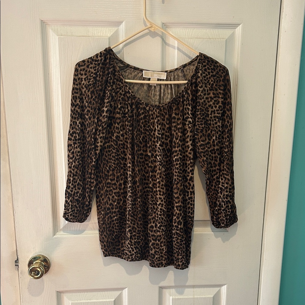 Michael Kors Leopard Print Blouse